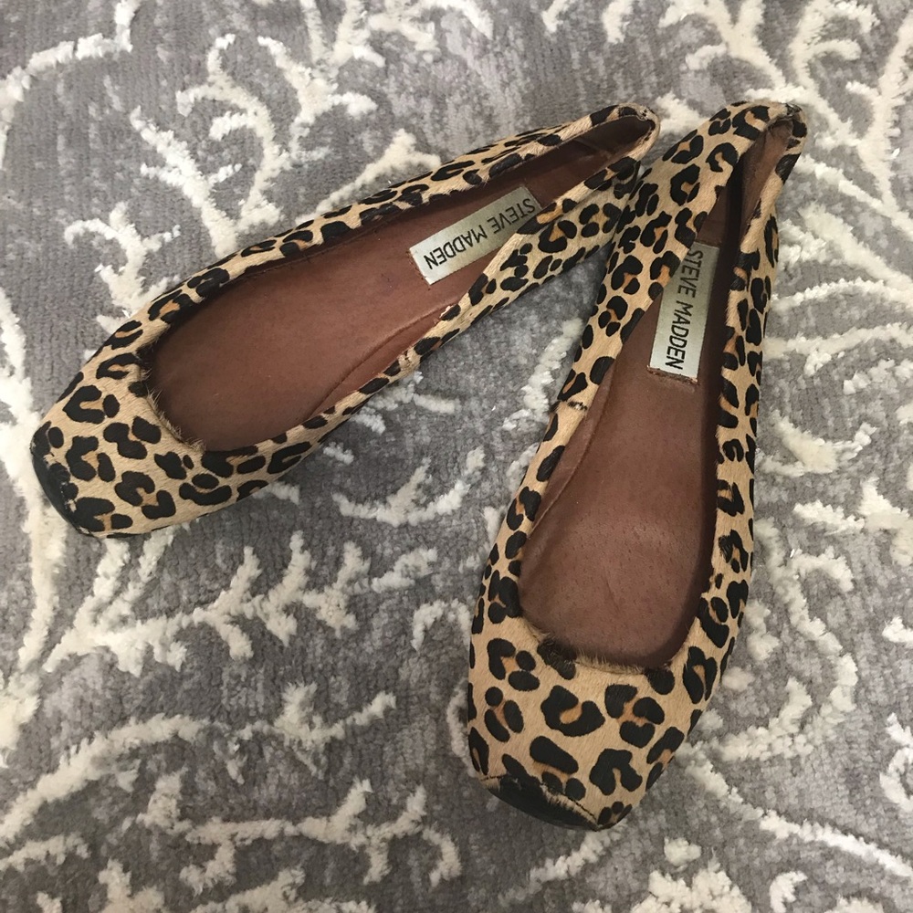 Steve Madden hairy animal print flat shoes